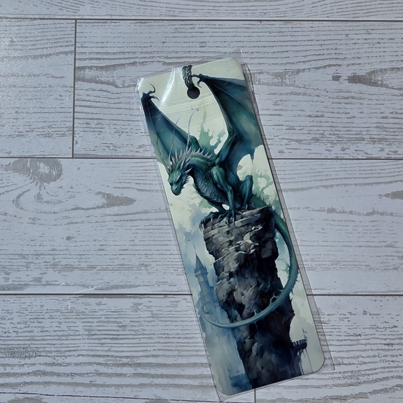 Green Dragon Fantasy Metal Bookmark – Mythical Creature Gift for Readers - Picture 1 of 2